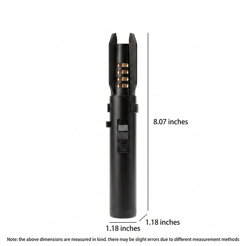 Windproof Jet Torch Lighter, Refillable Butane Gas Igniter with Adjustable Flame & Safety Lock for Candles Grill Outdoor (No Fuel)