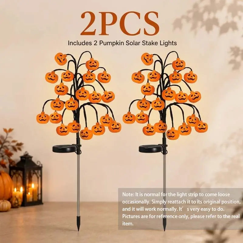 Solar Pumpkin Stake Lights, 20‑Head Halloween Garden Lights with 8Lighting Modes & Auto On/Off, Solar‑Operated Pumpkin Accent Lights, Festive Spooky Season Decor, Ideal for Yard Lawn Path, Fall Festival & Halloween Backyard Party Decors