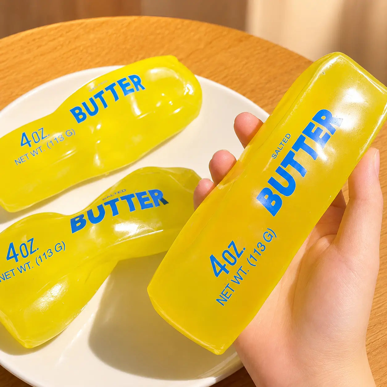 Large Petroleum Jelly-Filled Butter Stick Squishy - Ultra-Soft Moldable Shape Stress Relief Toy, Office Decor, Adult Party Gift