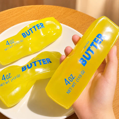 Large Petroleum Jelly-Filled Butter Stick Squishy - Ultra-Soft Moldable Shape Stress Relief Toy, Office Decor, Adult Party Gift
