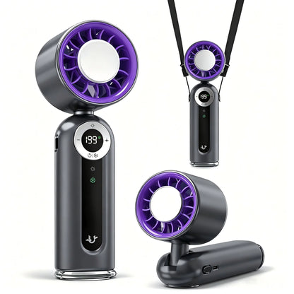 199-Level Precision Wind Control Cordless Portable Cooling Fan - Foldable, Adjustable, Automatic Settings for Enhanced Airflow, Ideal for Summer Travel and Outdoor Use