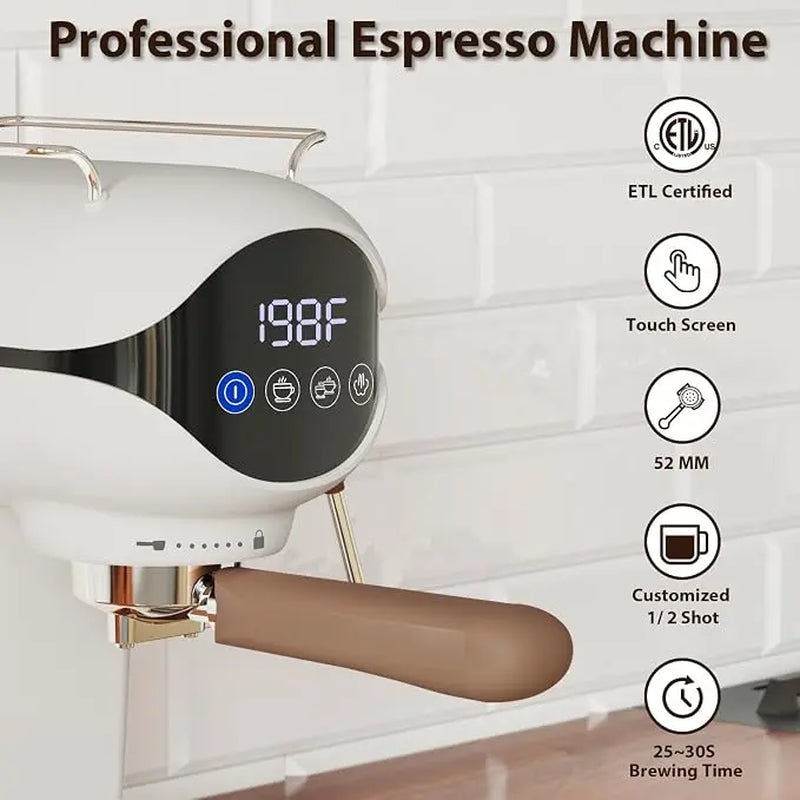 Professional 20-Bar Espresso Machine, Cappuccino Coffee Machines with Steam Frother for Home Use, Coffee Brewer
