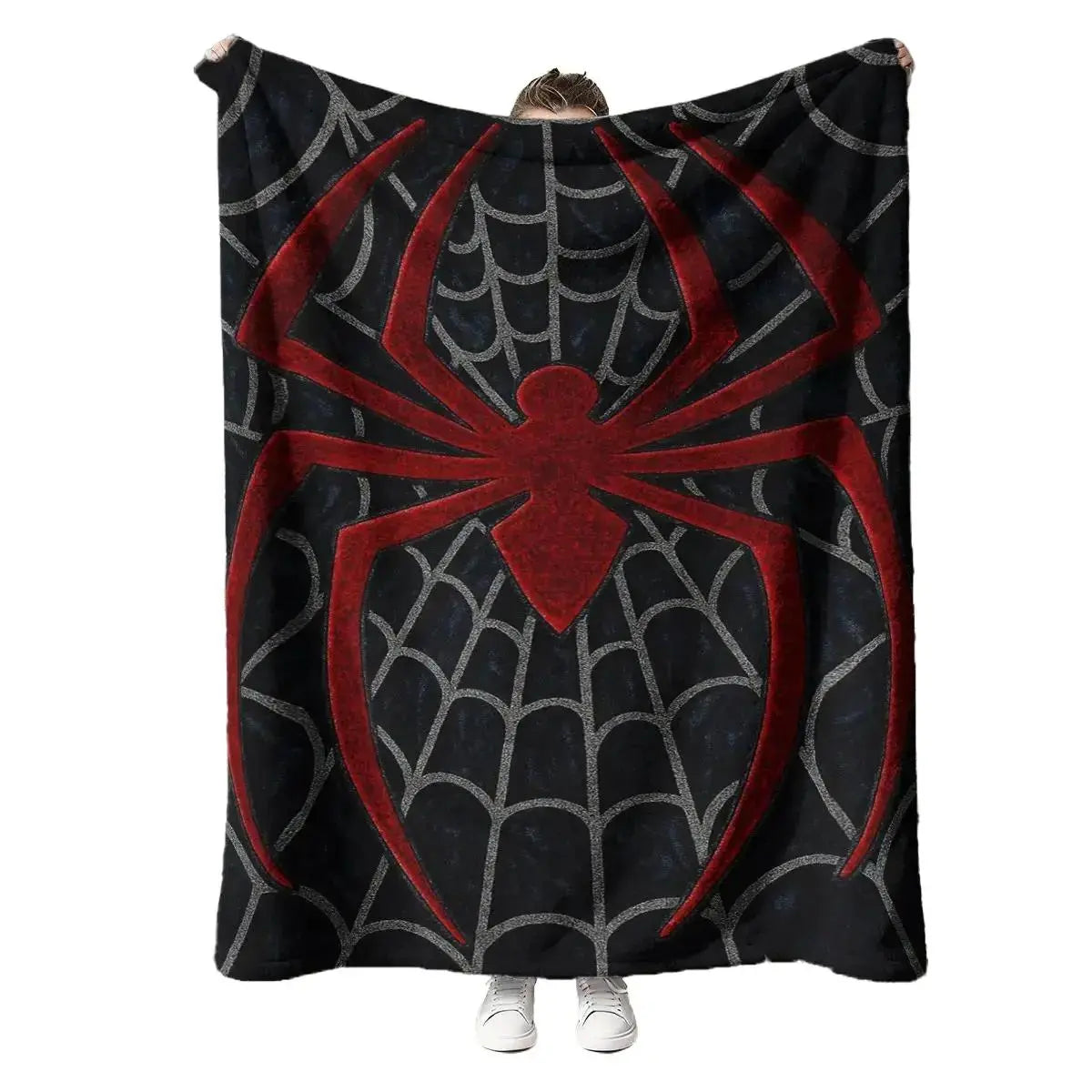 Spider Web Pattern Flannel Blanket Soft Skin Friendly Warm Cozy Throw Blanket Gothic Halloween Style Lightweight Bedding Blanket for Bed Sofa Couch Bedroom Living Room Nap Home Decor Birthday Gift