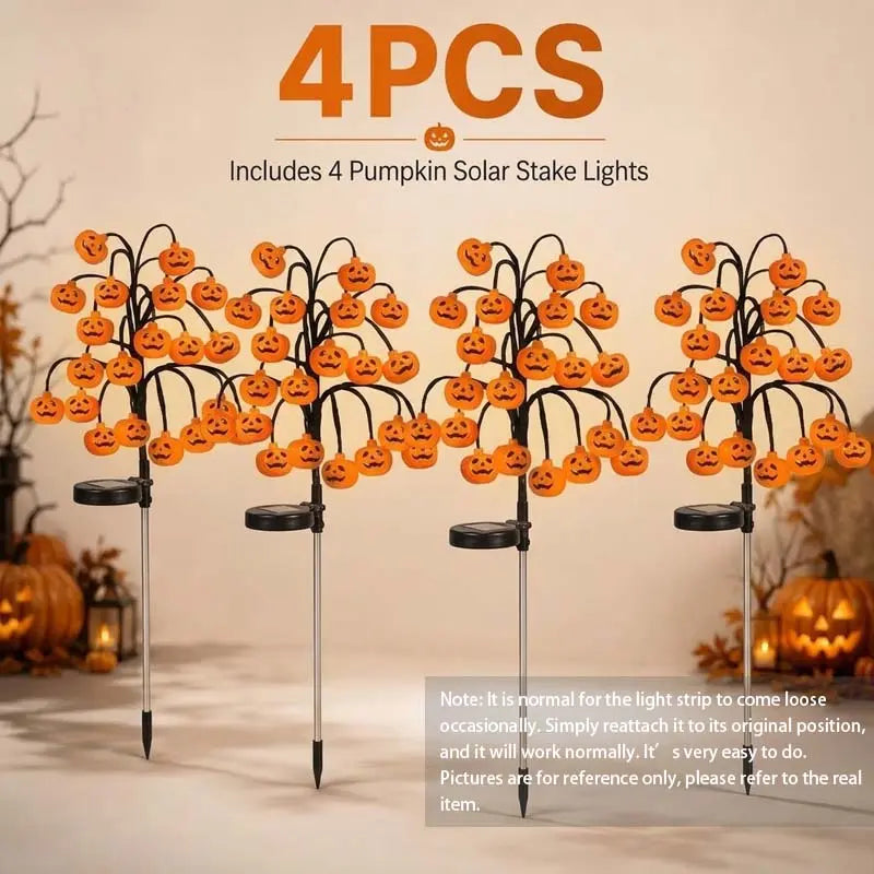 Solar Pumpkin Stake Lights, 20‑Head Halloween Garden Lights with 8Lighting Modes & Auto On/Off, Solar‑Operated Pumpkin Accent Lights, Festive Spooky Season Decor, Ideal for Yard Lawn Path, Fall Festival & Halloween Backyard Party Decors