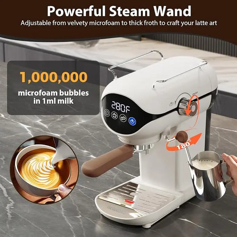 Professional 20-Bar Espresso Machine, Cappuccino Coffee Machines with Steam Frother for Home Use, Coffee Brewer