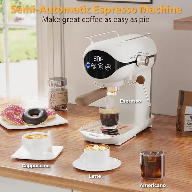 Professional 20-Bar Espresso Machine, Cappuccino Coffee Machines with Steam Frother for Home Use, Coffee Brewer